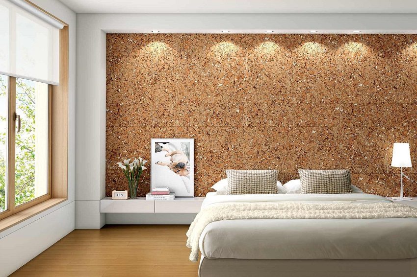 Hiasan bilik tidur dengan panel gabus Hiasan bilik tidur dengan panel gabus